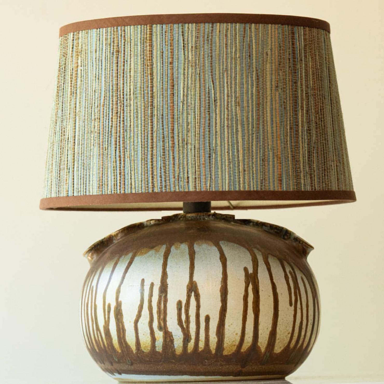 Other Multi color Ceramic Table Lamp, New Lampshade by R. Houben, 1970s For Sale