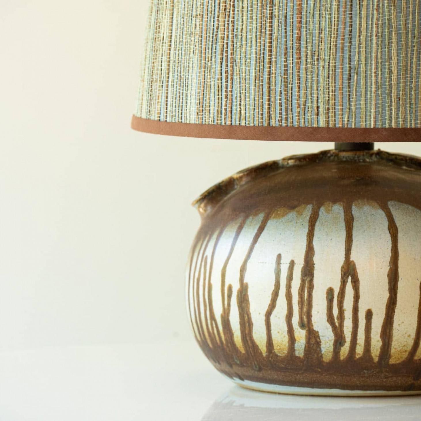 Multi color Ceramic Table Lamp, New Lampshade by R. Houben, 1970s For Sale 1