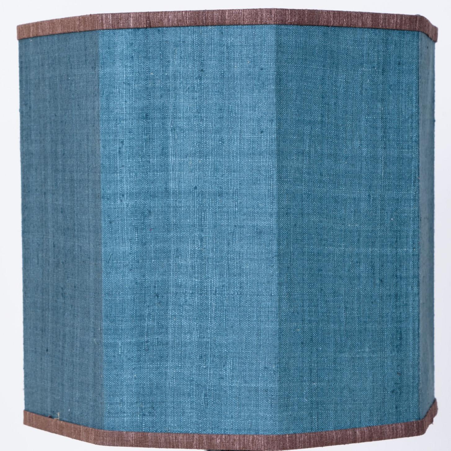 Mid-Century Modern 1 of the 2 Large Soholm Lamp with New Blue Silk Custom Made Lampshade Houben, 19 For Sale