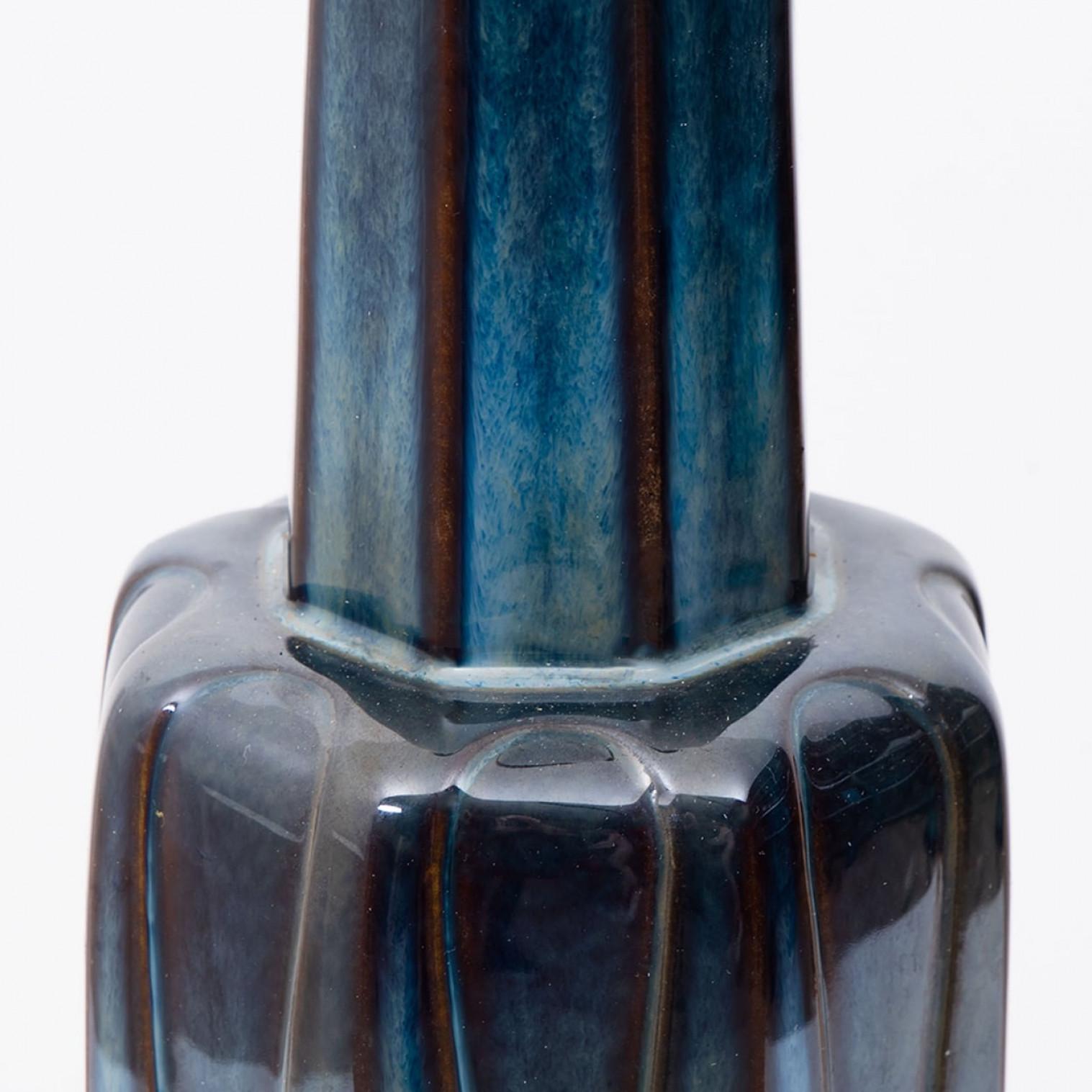 1 of the 2 Large Soholm Lamp with New Blue Silk Custom Made Lampshade Houben, 19 For Sale 3