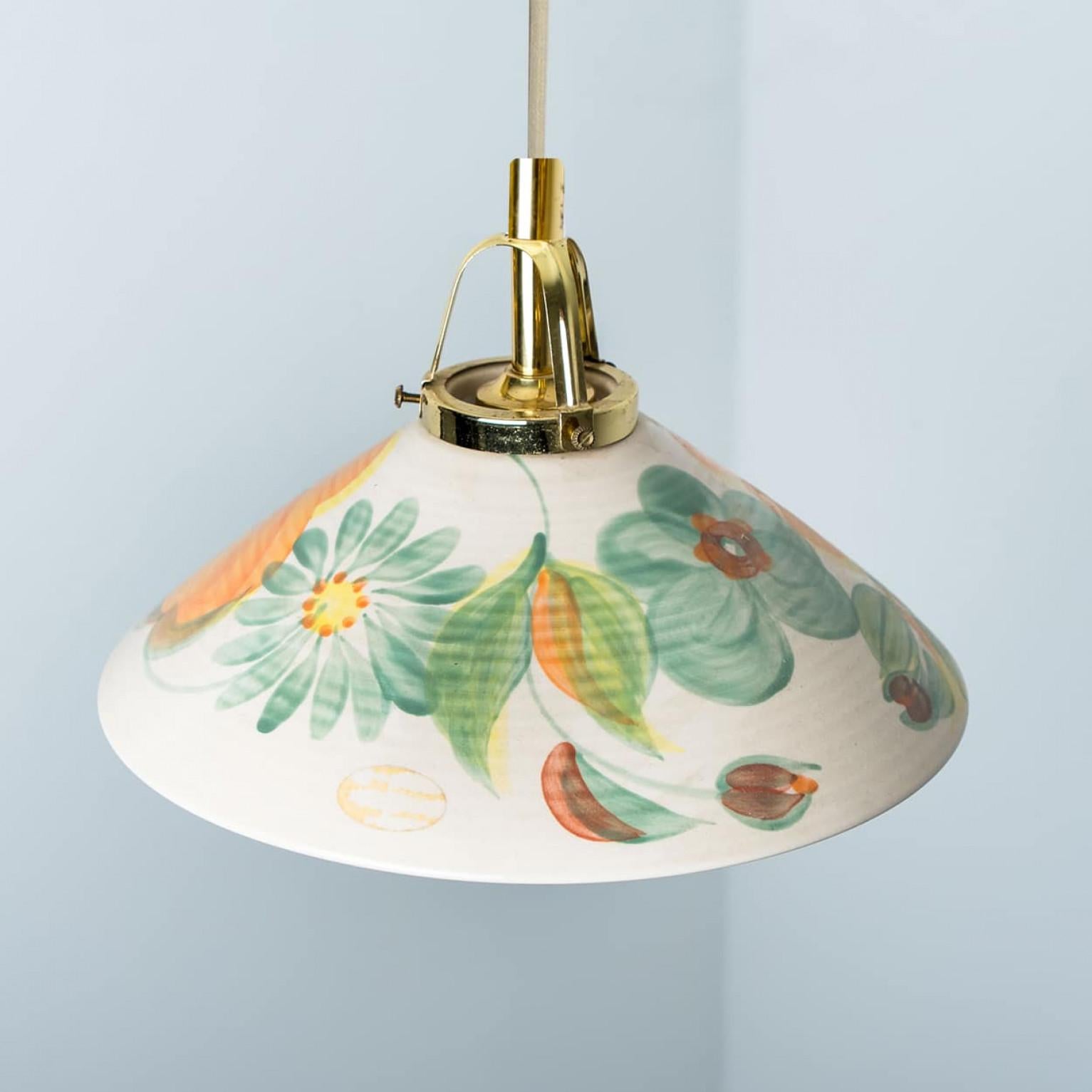Metà XX secolo 1 delle 2 lampade a sospensione in ceramica di Søholm Stentøj, anni '60/'70 in vendita