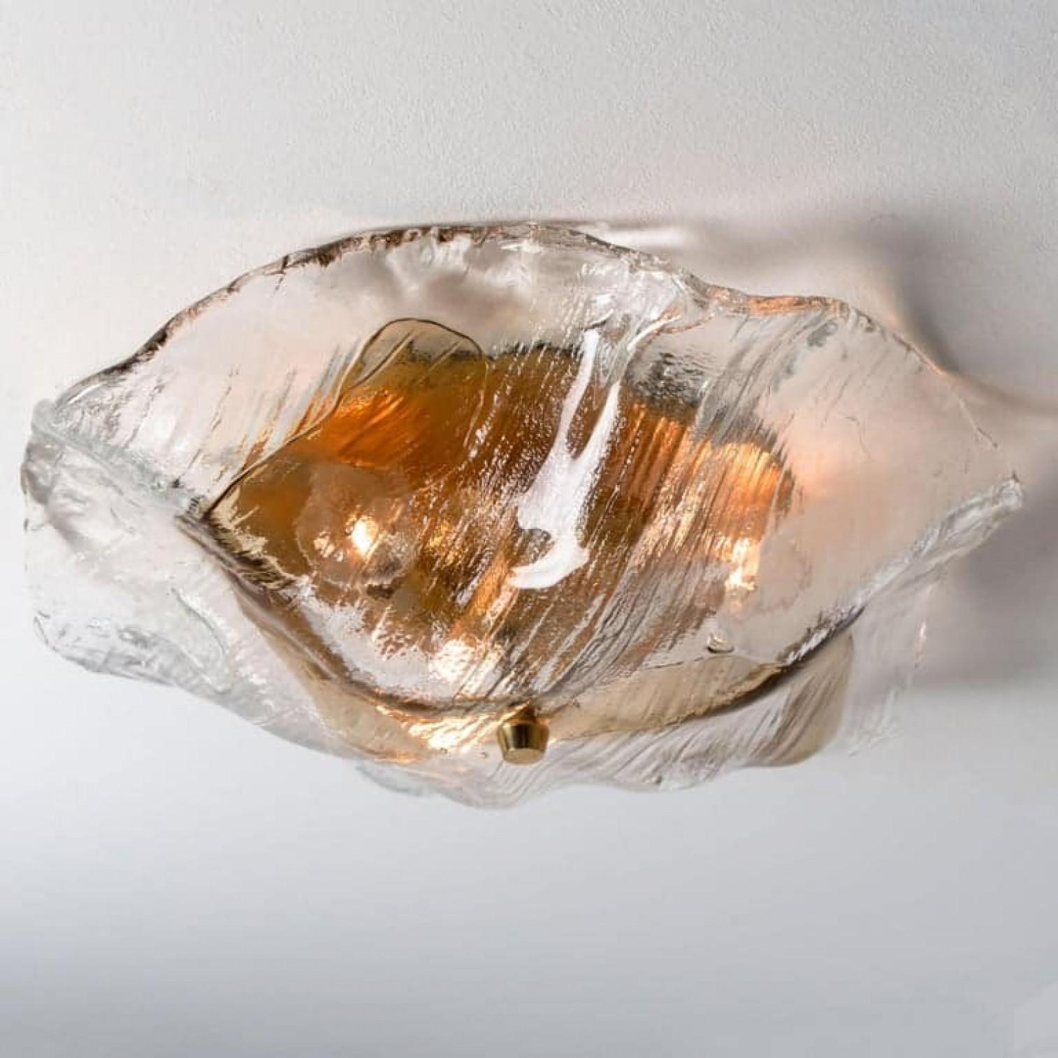 J.T. Monture encastrée Kalmar Franken ambrée et transparente, Autriche, 1960 Bon état - En vente à Rijssen, NL