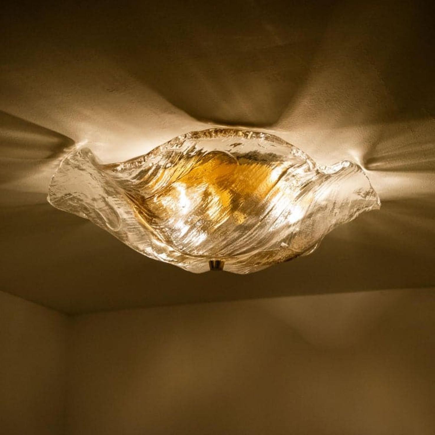 J.T. Monture encastrée Kalmar Franken ambrée et transparente, Autriche, 1960 en vente 1