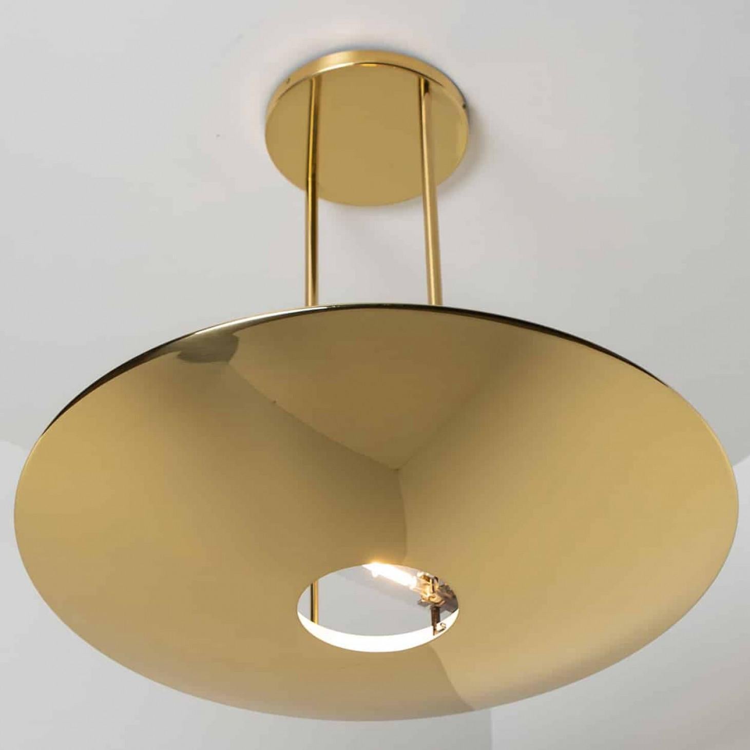 Modern Florian Schulz XL Brass Pendant Lamp or Ceiling Fixture For Sale