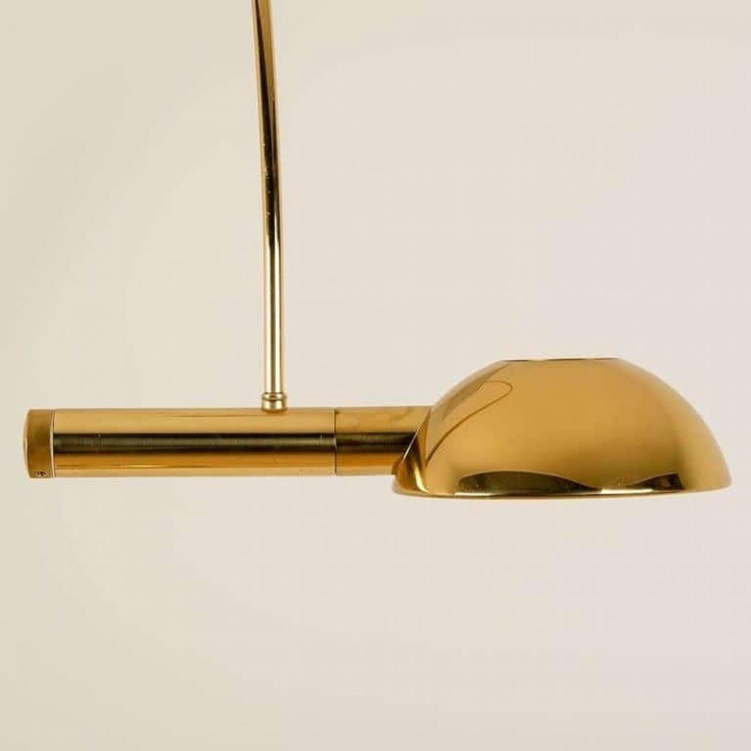 Florian Schulz Double Ball Brass Arc Floor Lamp, Height Adjustable, 1970 For Sale 3