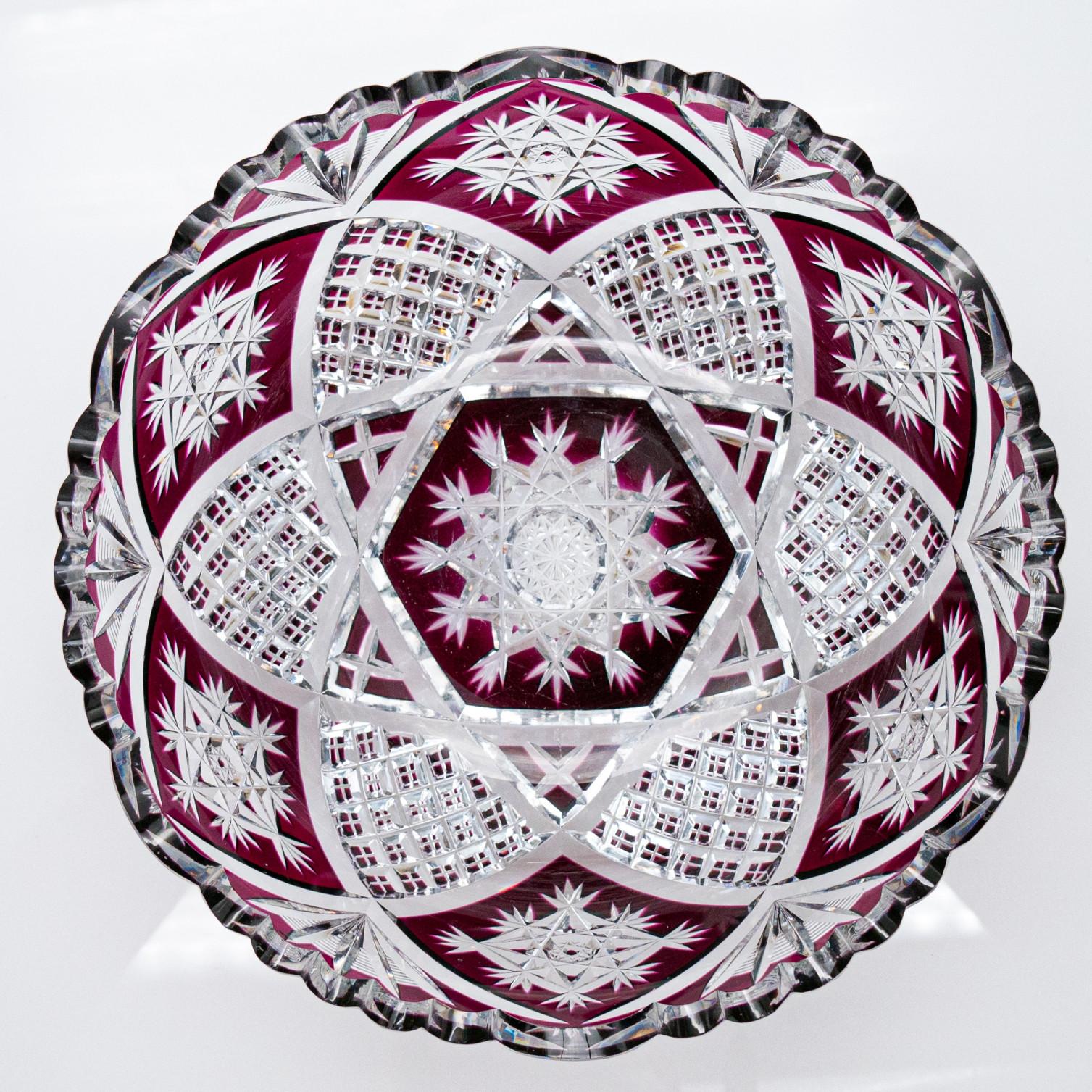 Francese Set di 2 oggetti Baccarat e Saint Louis, cristallo viola, Francia, 1930 in vendita