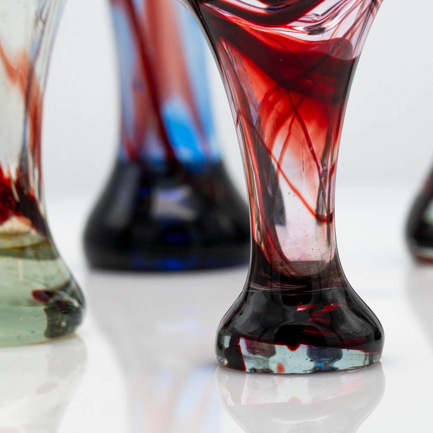 Set of 7 Murano Multi-coloured Glass Vases, Italy, 1970 For Sale 1