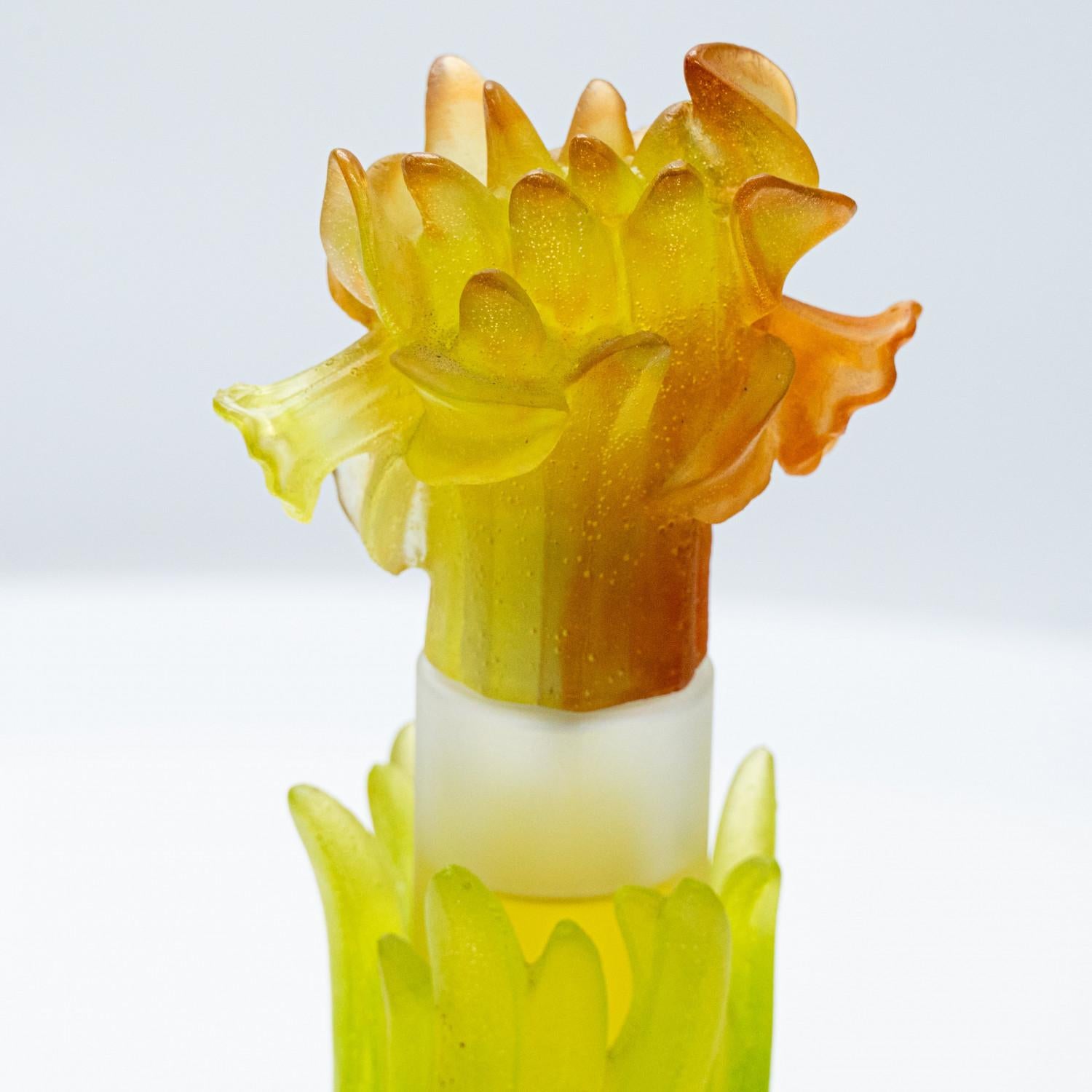 Set di flaconi di profumo Daum, Pâte De Verre, Orange Green and Yellow, Francia in vendita 2