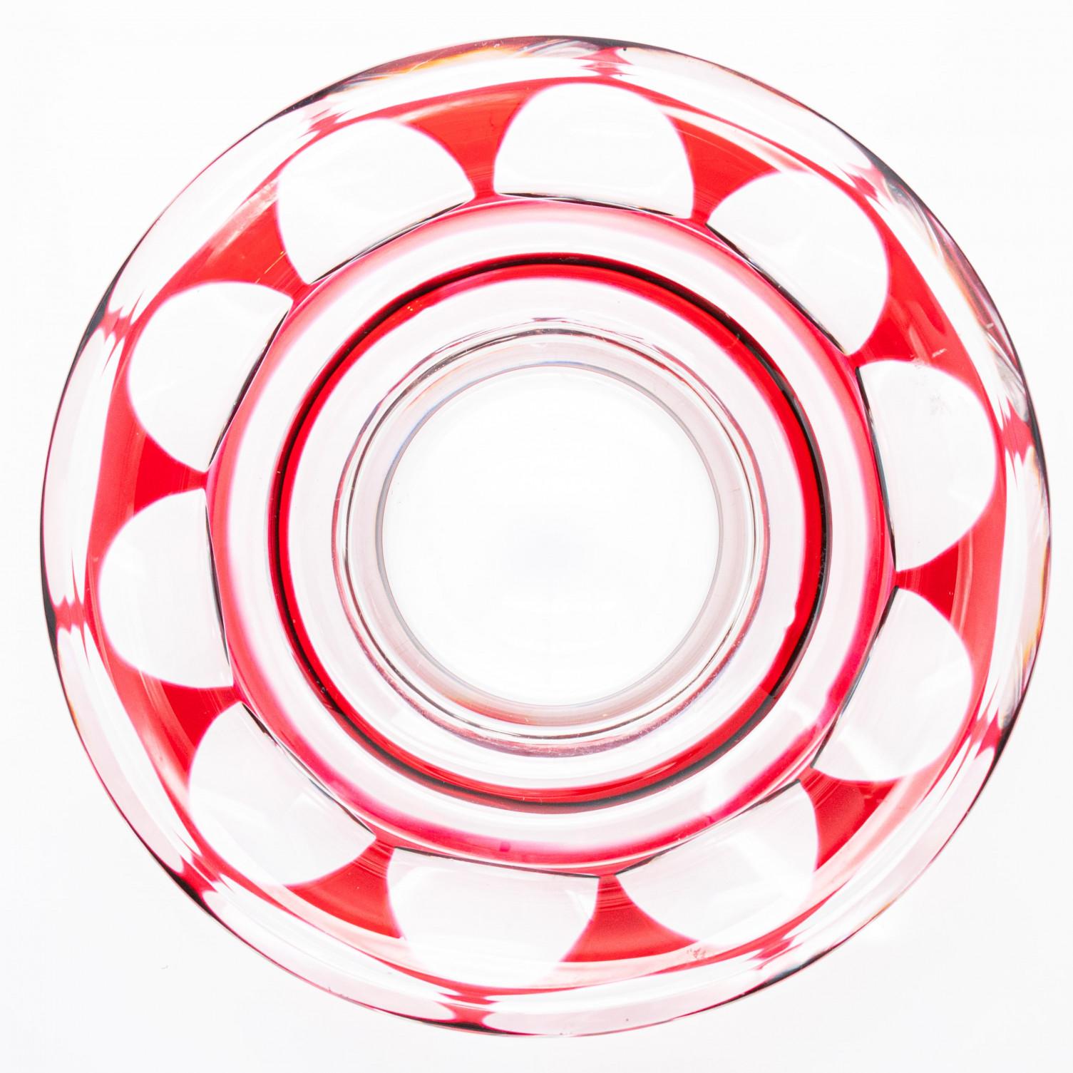 Metà XX secolo Set di 3 oggetti Baccarat e Saint Louis, cristallo rosso, Francia, 1930 in vendita