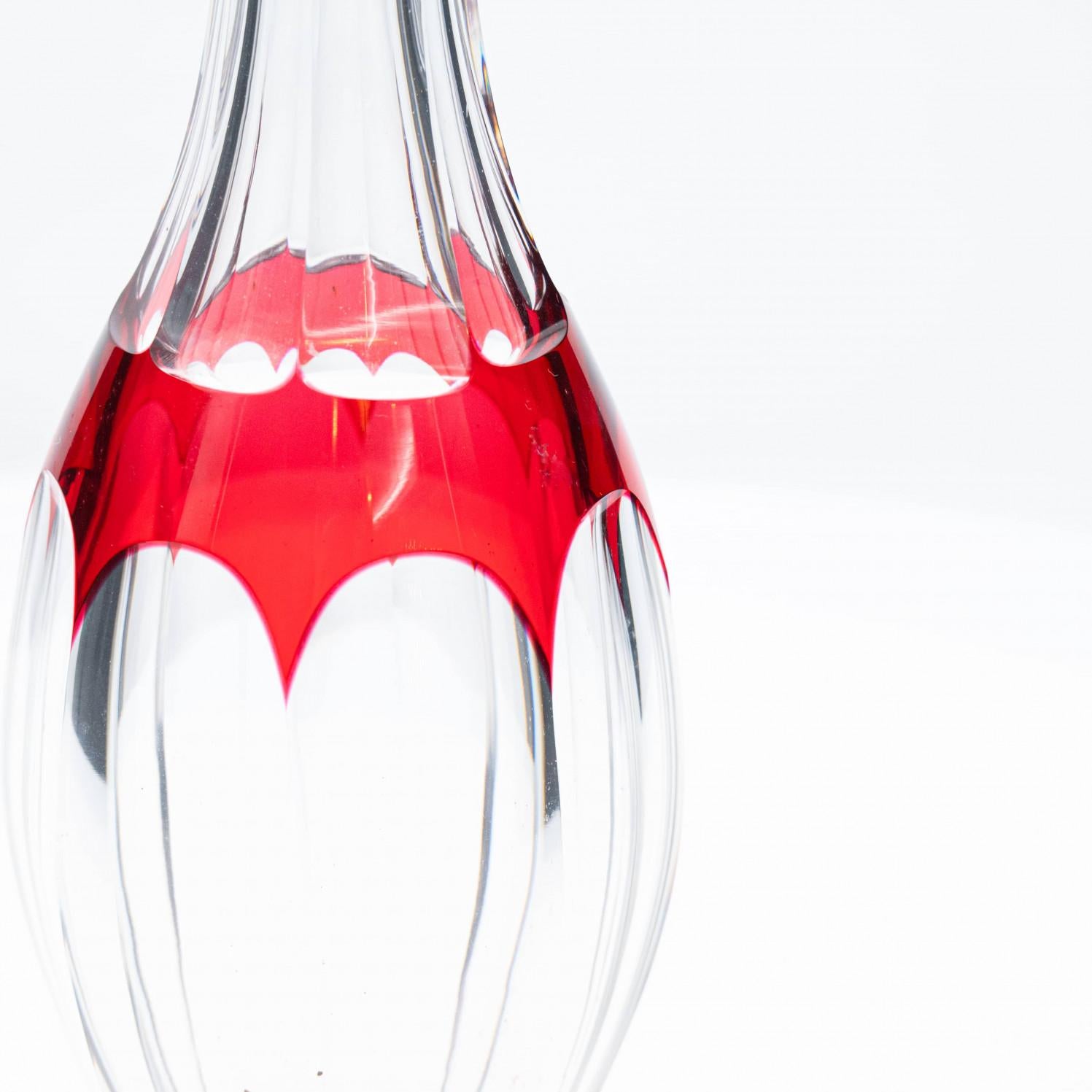 Cristallo Set di 3 oggetti Baccarat e Saint Louis, cristallo rosso, Francia, 1930 in vendita