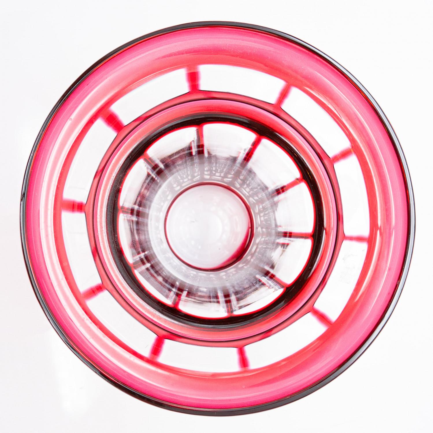 Francese Set di 3 oggetti Baccarat e Saint Louis, cristallo rosso, Francia, 1930 in vendita