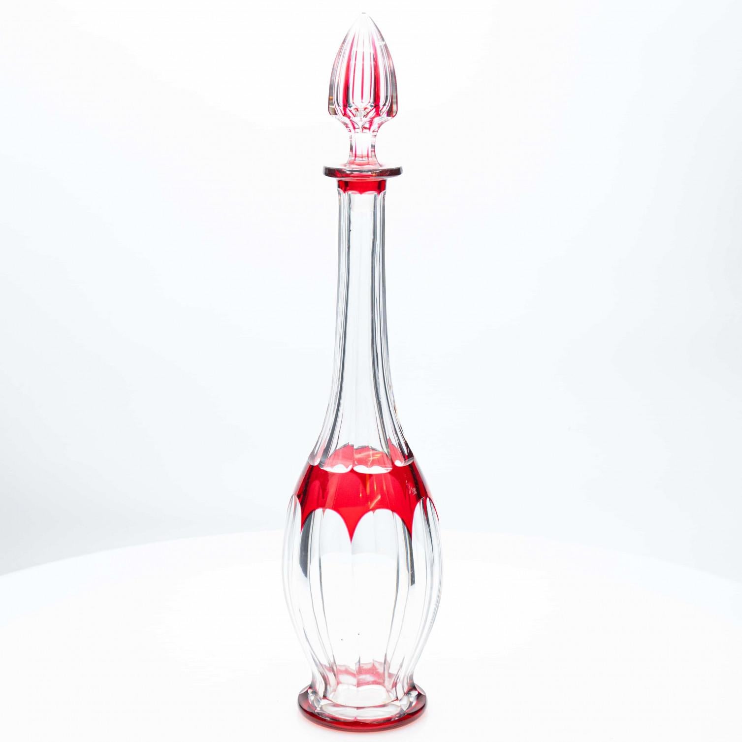 Set di 3 oggetti Baccarat e Saint Louis, cristallo rosso, Francia, 1930 in vendita 6