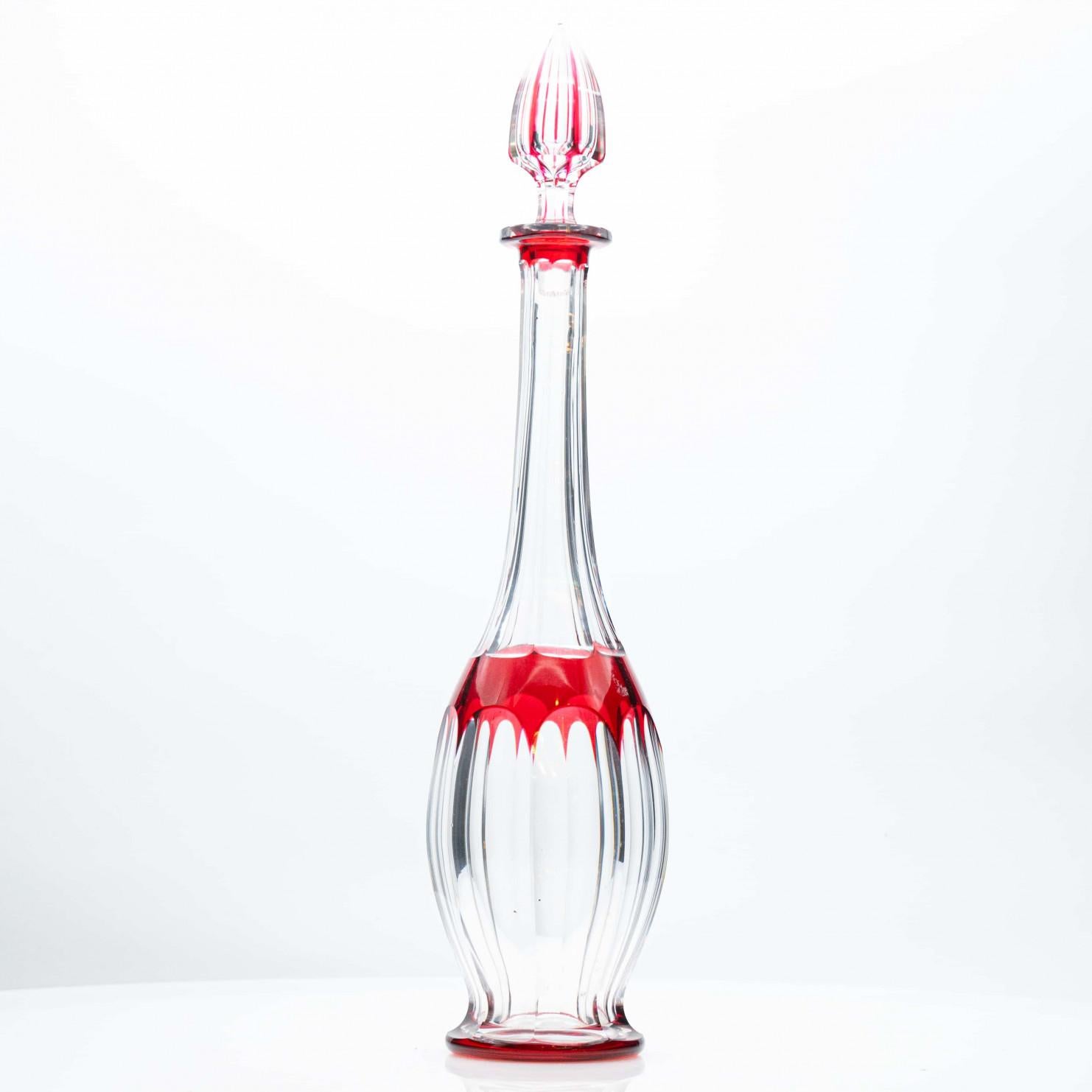 Set di 3 oggetti Baccarat e Saint Louis, cristallo rosso, Francia, 1930 in vendita 5