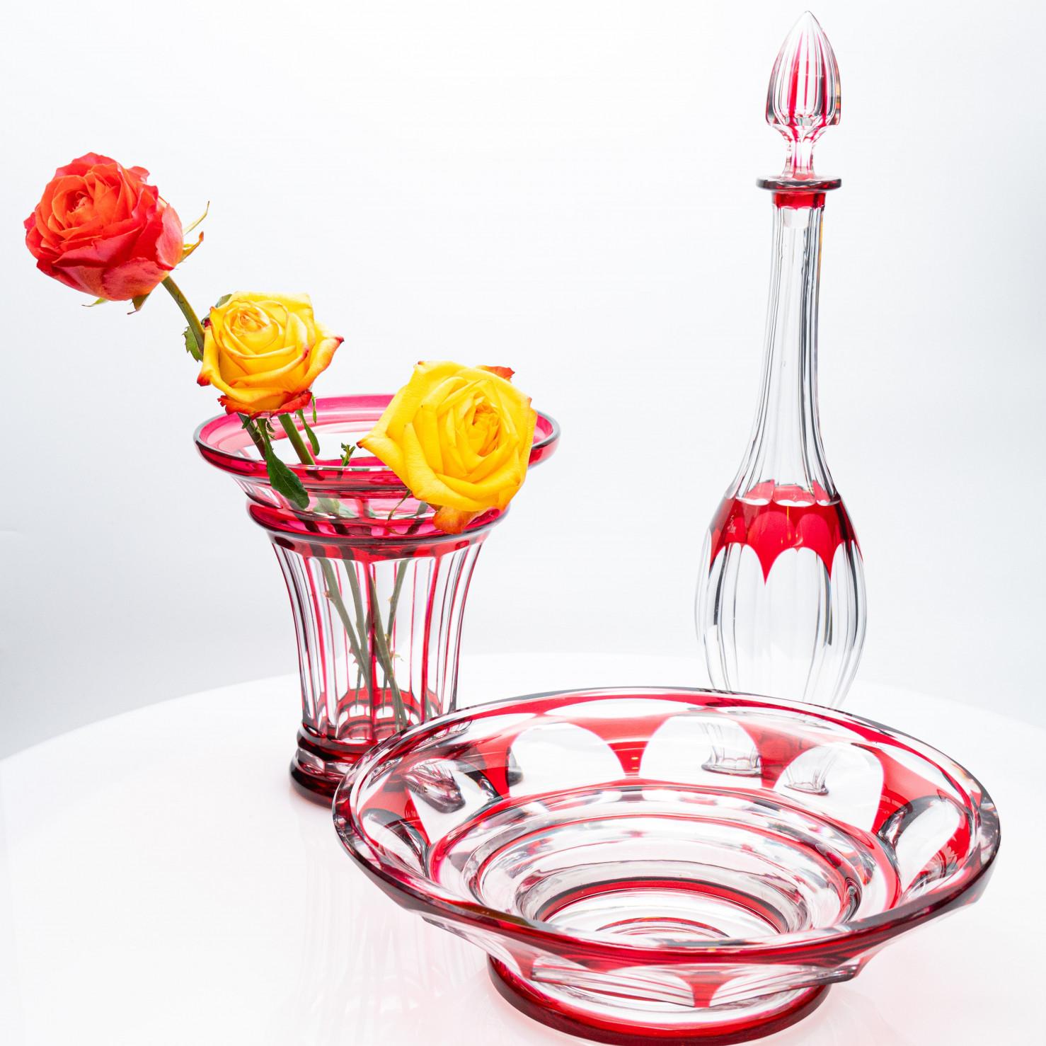 Set di 3 oggetti Baccarat e Saint Louis, cristallo rosso, Francia, 1930 in vendita 2