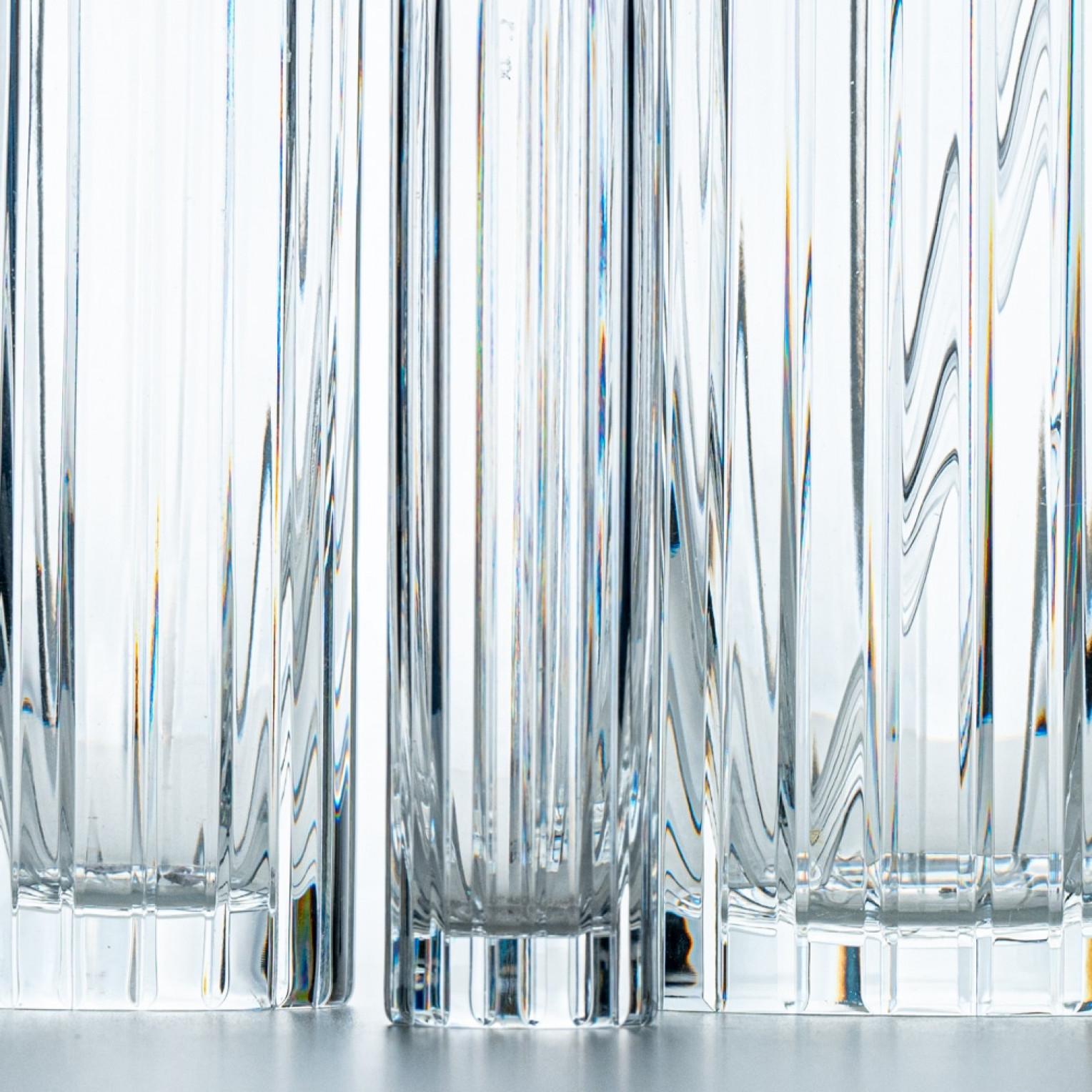 Baccarat, Set of 3 Vases, Cylindrical Crystal, 1975, France In Good Condition For Sale In Rijssen, NL