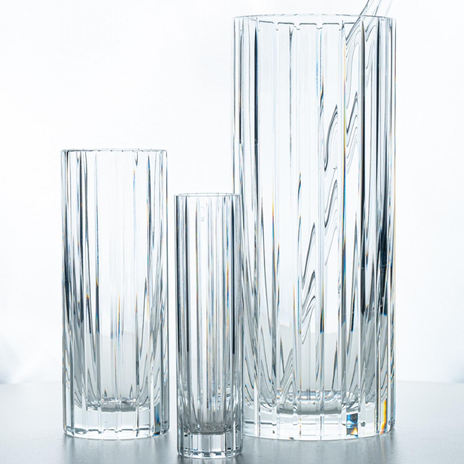Baccarat, Set of 3 Vases, Cylindrical Crystal, 1975, France For Sale 3