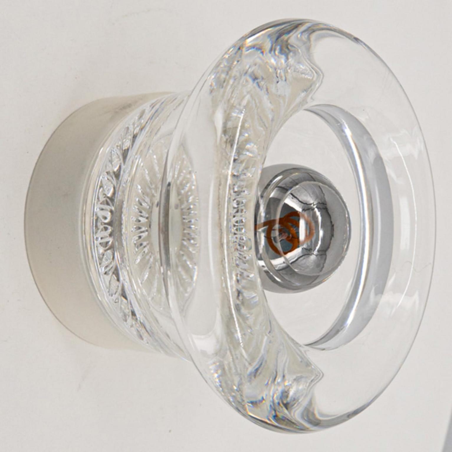 1 de las 10 Apliques de pared de cristal/ empotrables de Cosack Leuchten, años 70 en Bueno estado para la venta en Rijssen, NL