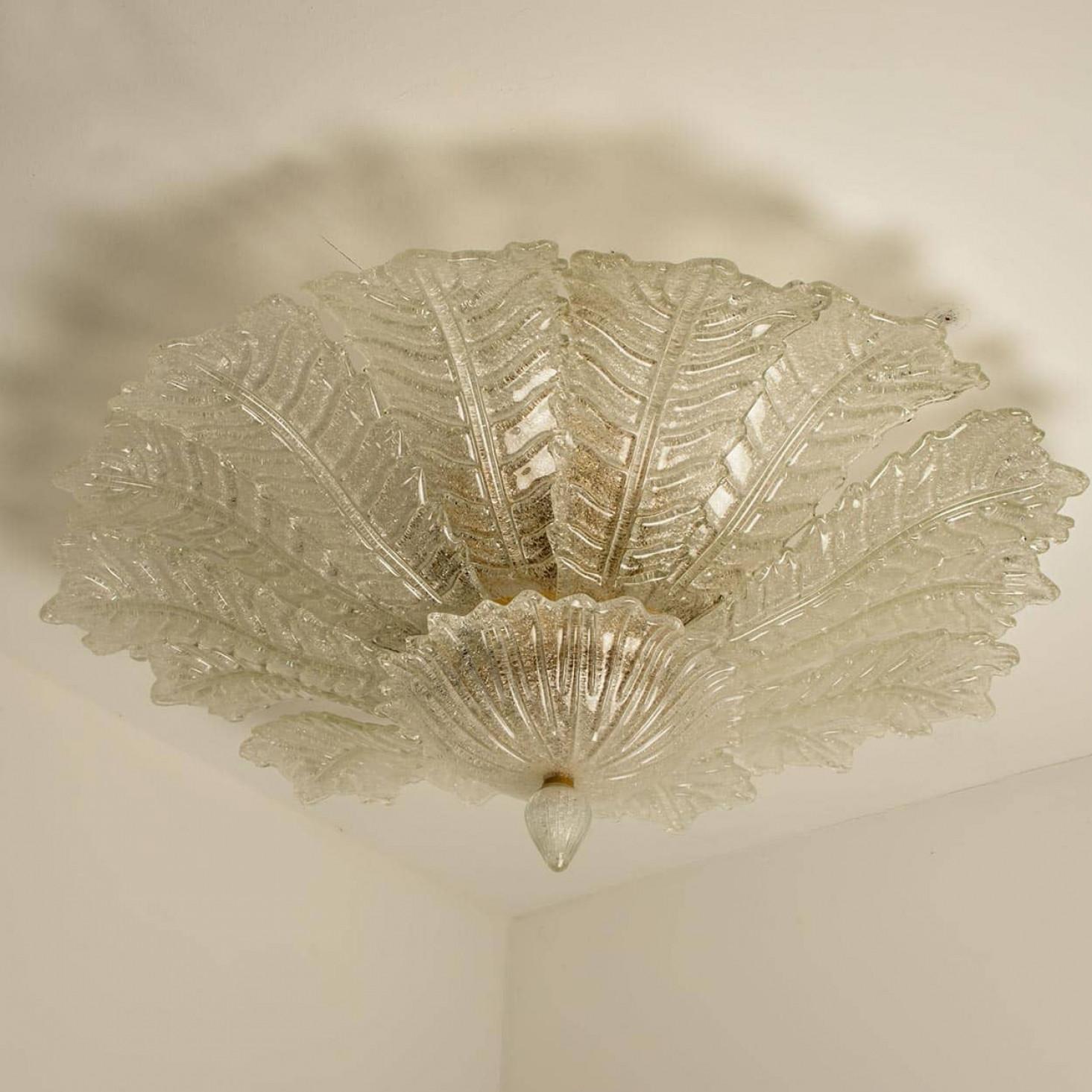 XXL Plafonniers en verre de Murano dans le style de Barovier, 1970 en vente 5