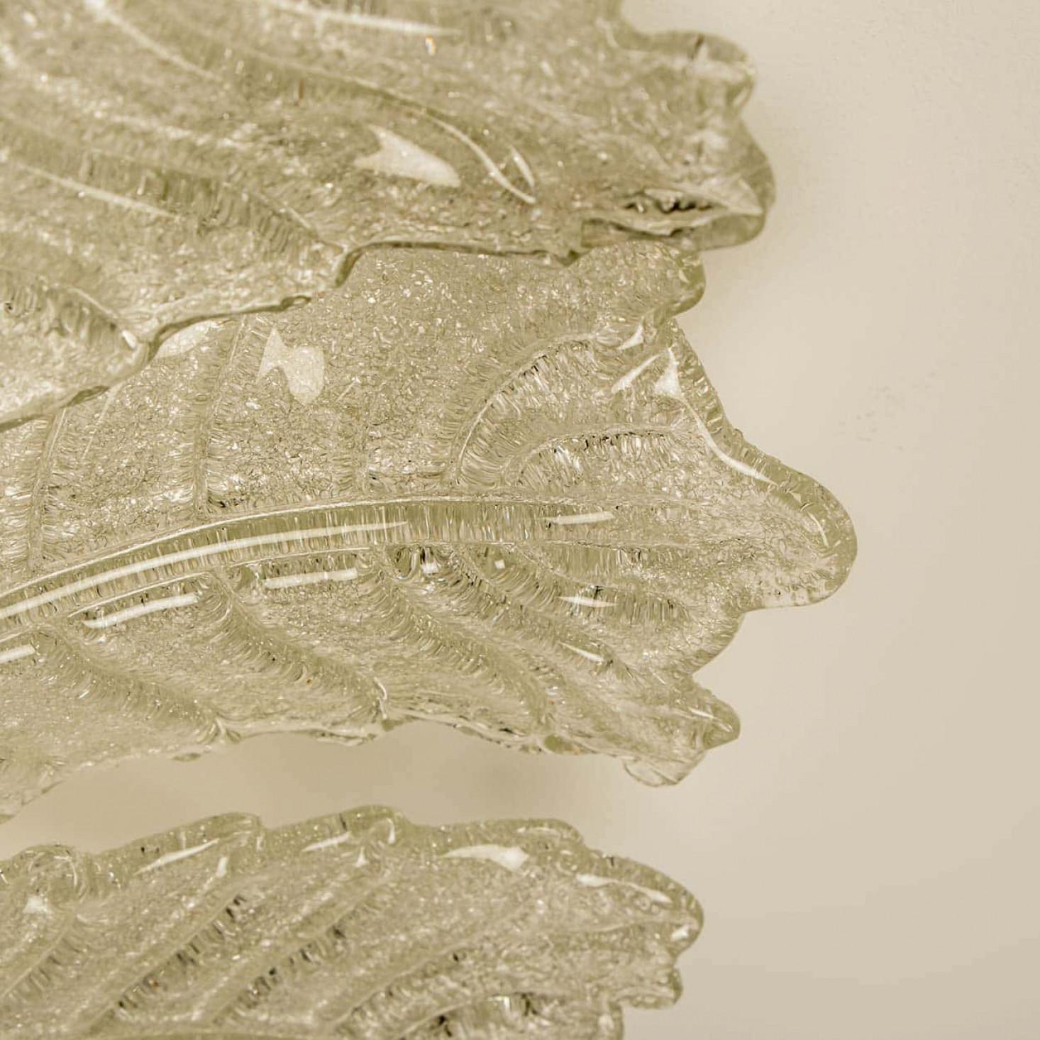 XXL Plafonniers en verre de Murano dans le style de Barovier, 1970 en vente 1