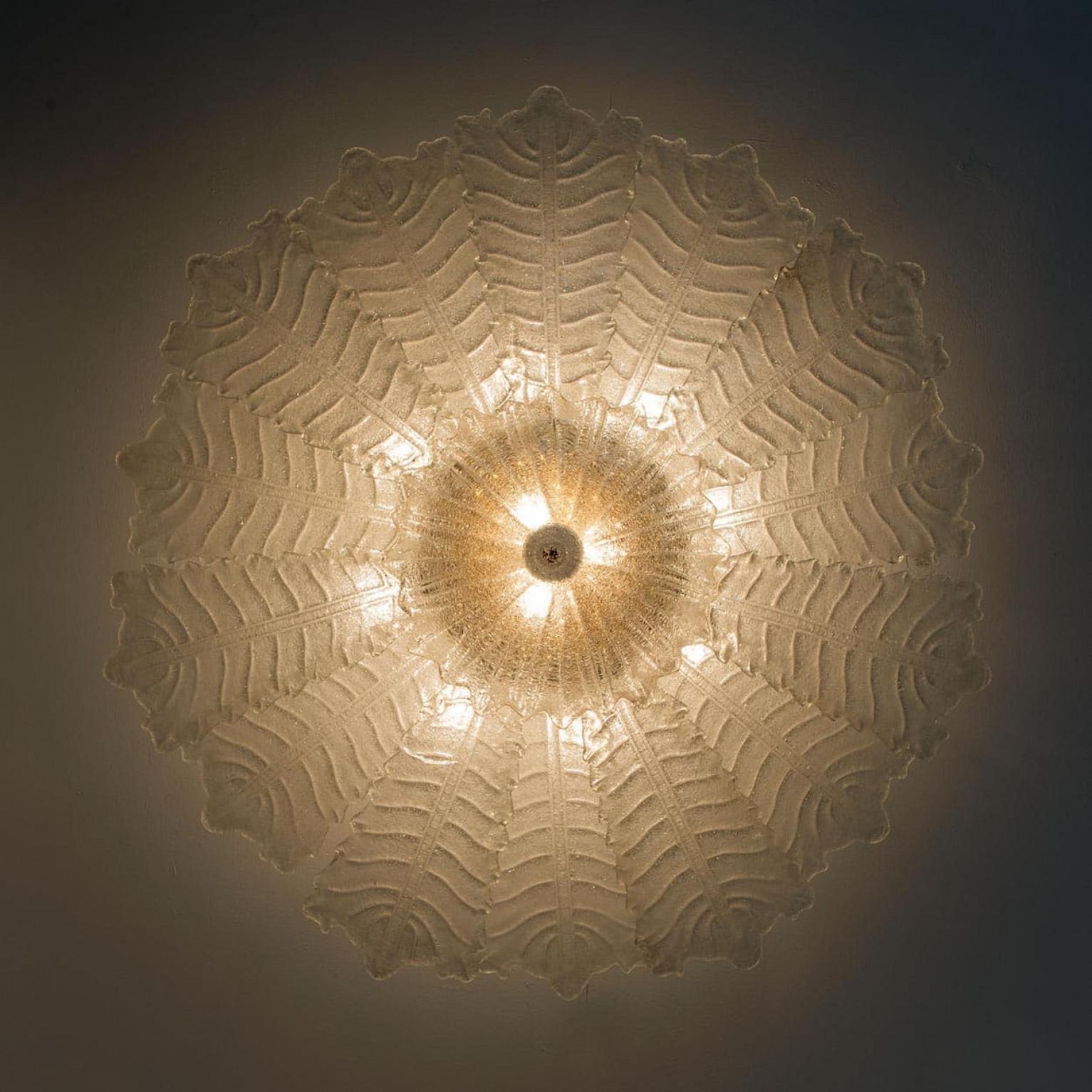 XXL Plafonniers en verre de Murano dans le style de Barovier, 1970 en vente 7