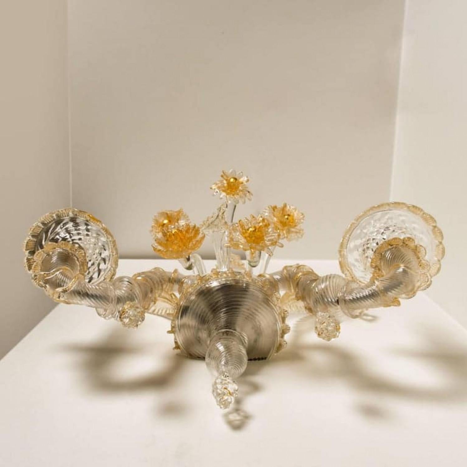 Pair of Rich Venetian Wall Sconces, Venice, Murano, circa 1960 For Sale 2