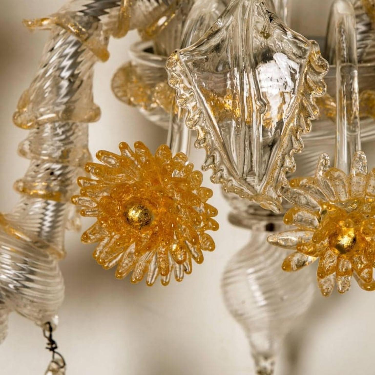 Pair of Rich Venetian Wall Sconces, Venice, Murano, circa 1960 For Sale 1