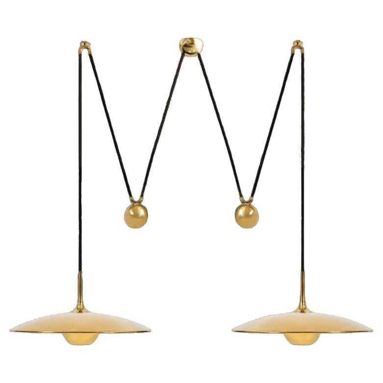 Lampe à suspension Onos 55 à double poignée en laiton de Florian Schulz, Allemagne