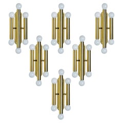 Varios apliques de latón de Sciolari Lighting, Italia Años 70