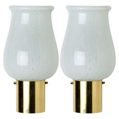 Pair of Opaline Glass Wall Lights by Glashütte Limburg, 1960
