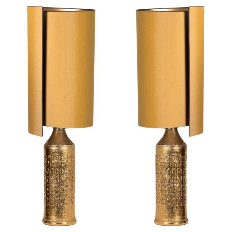 1 of the 2 Bitossi Lamps for Bergboms, with Custom Made Shades by René Houben