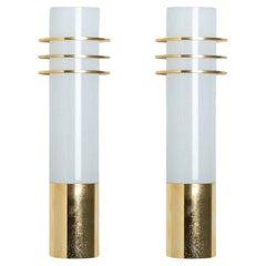 Pair of Opaline Glass Wall Lights by Glashütte Limburg, 1960