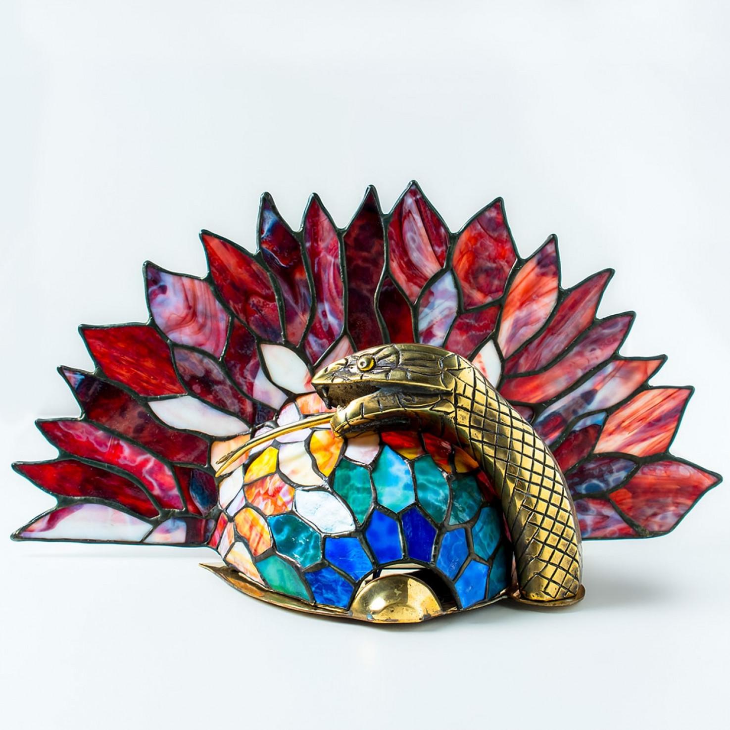 Art Deco Several Stunning Colorful Wall light in Style of Edgar Brandt, 1920 For Sale