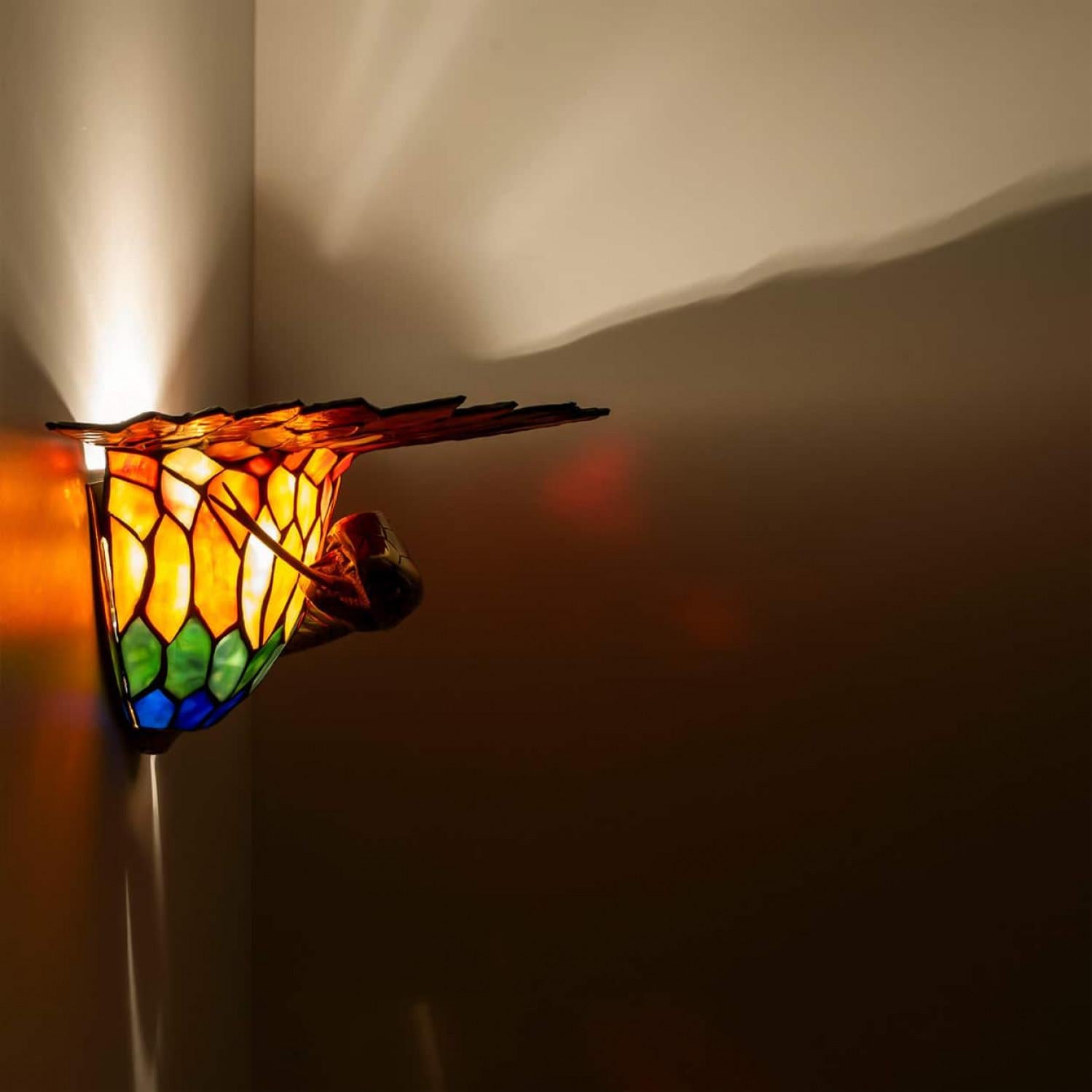 Several Stunning Colorful Wall light in Style of Edgar Brandt, 1920 For Sale 6