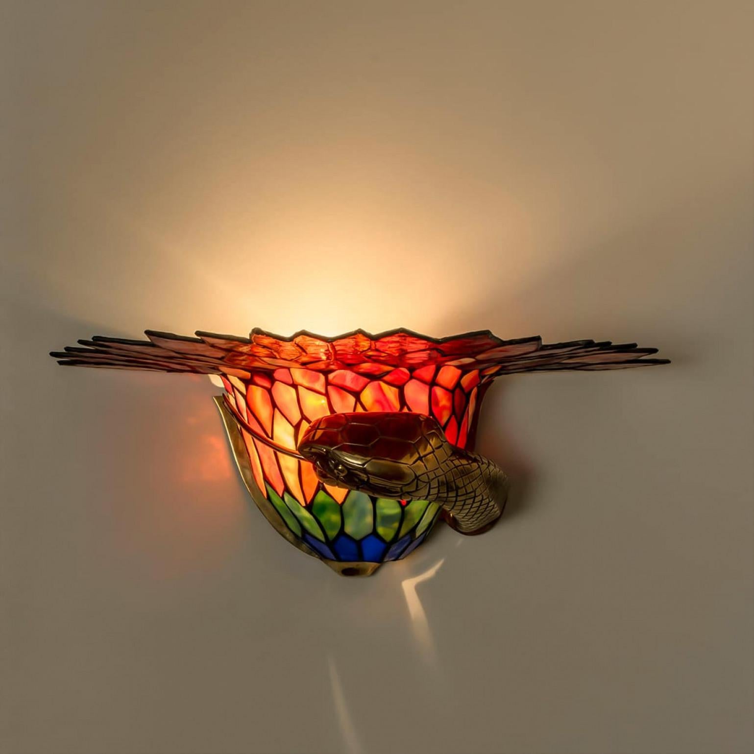 Several Stunning Colorful Wall light in Style of Edgar Brandt, 1920 For Sale 7