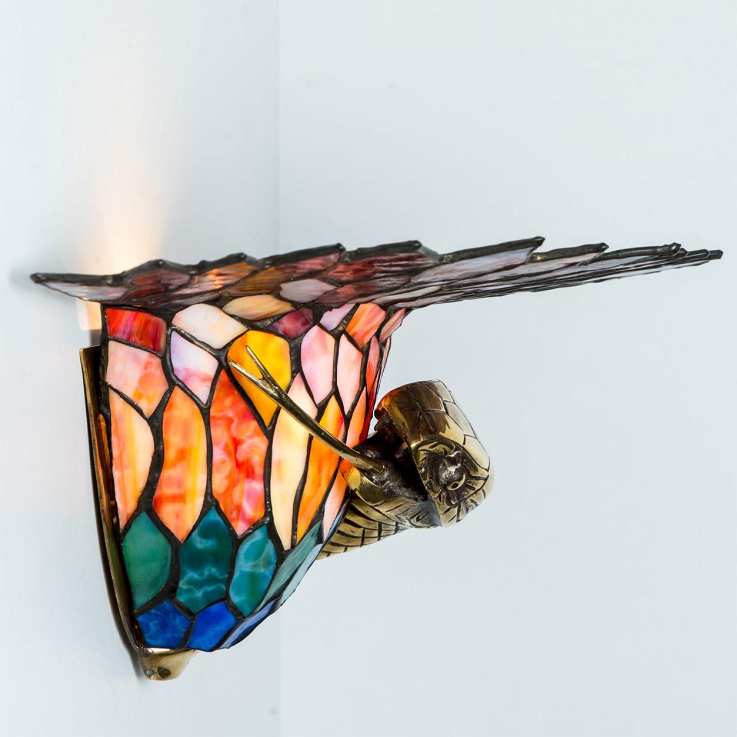 Several Stunning Colorful Wall light in Style of Edgar Brandt, 1920 For Sale 1