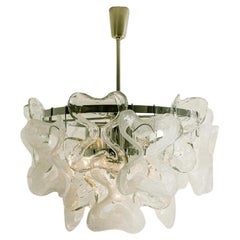 Kalmar Catena Murano Glas Chrom Kronleuchter, 1970er Jahre