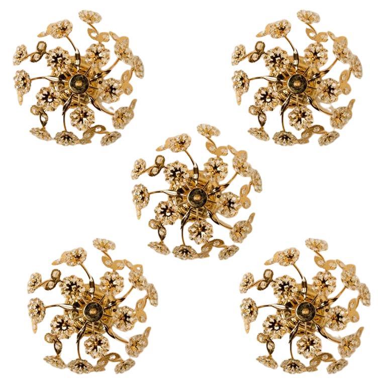 1 des 5 Applique/applique à fleur plaquée or de Palwa en vente