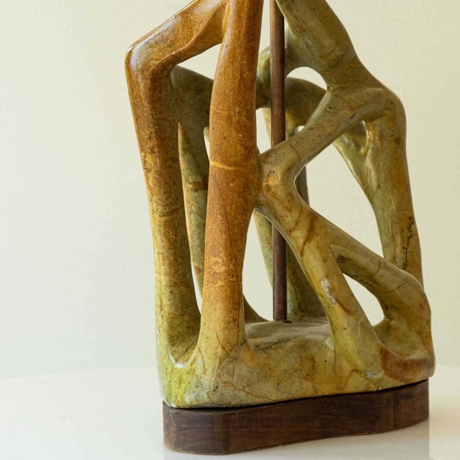 XL Serpentine Table Lamp, New Lampshade by R. Houben, 1970s For Sale 2