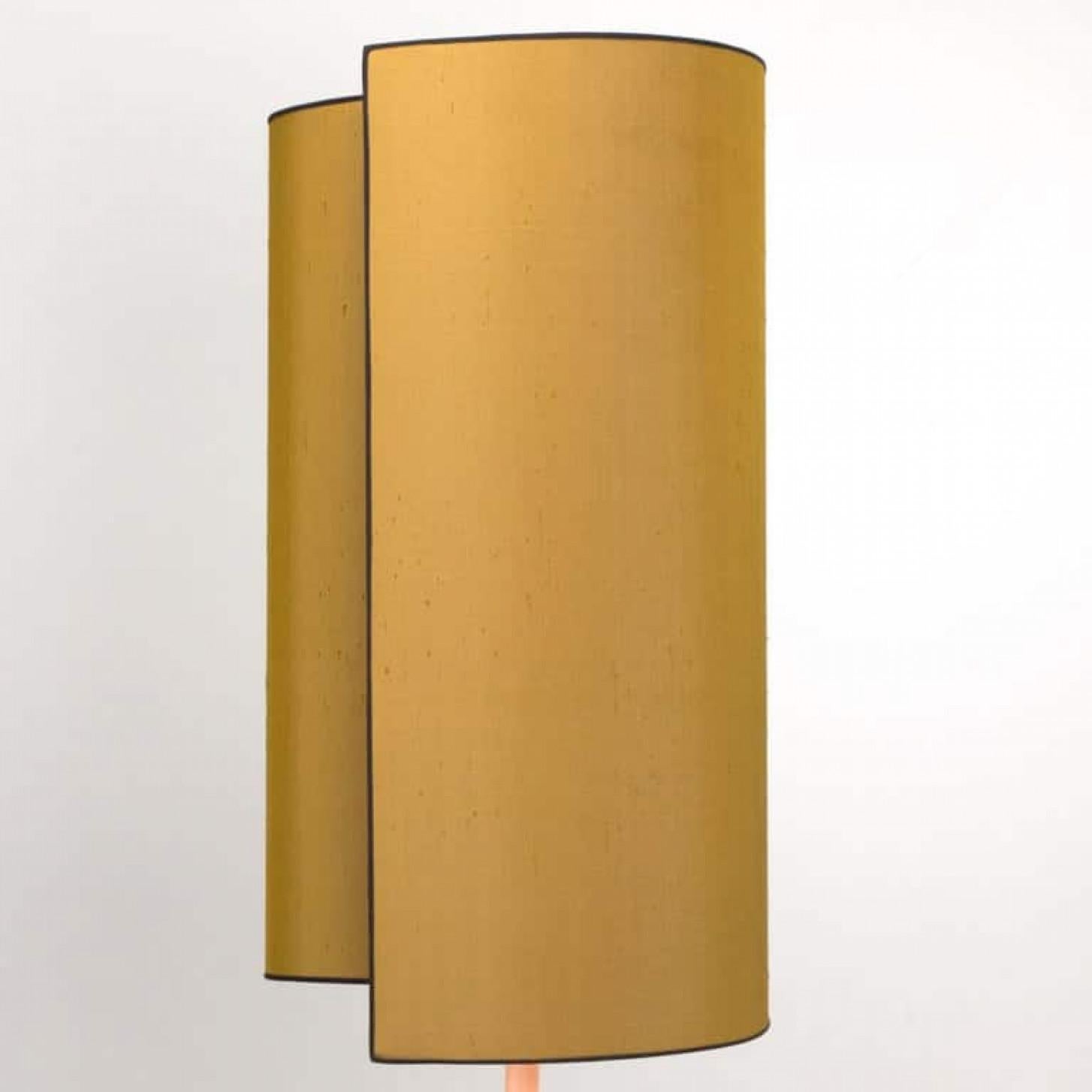 Mid-Century Modern XL Terraccota Ceramic FLoor Table Lamp R Rooke, Lampshade by R. Houben, 1960 For Sale