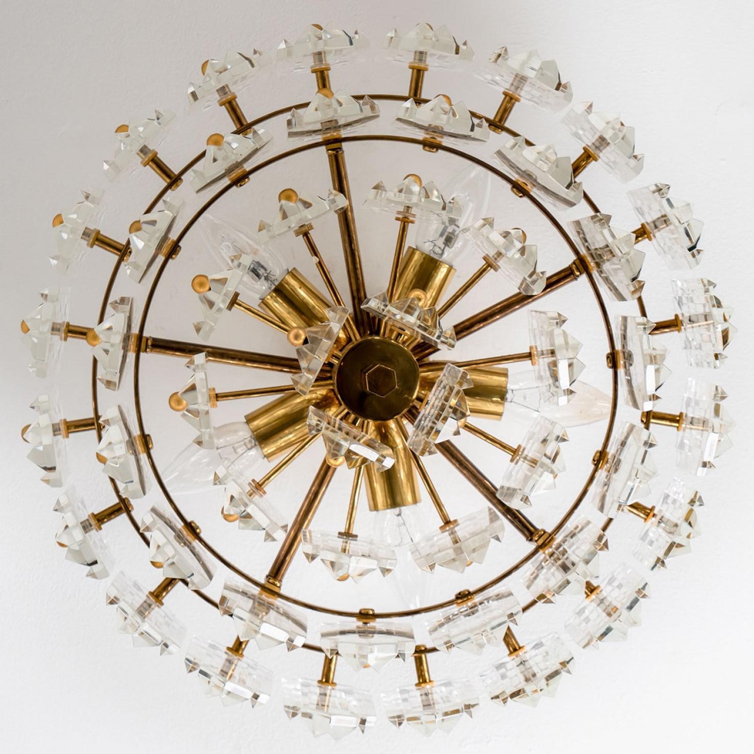 Lampadario verticale in vetro di J.T. Kalmar, anni '60 in vendita 3