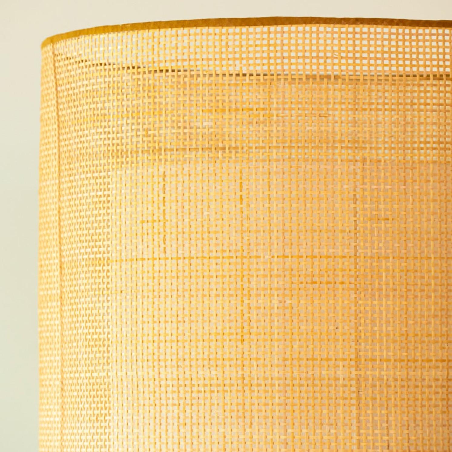 Other Multicolor Textured Ceramic Floor Table Lamp, Natural Lampshade by R. Houben For Sale