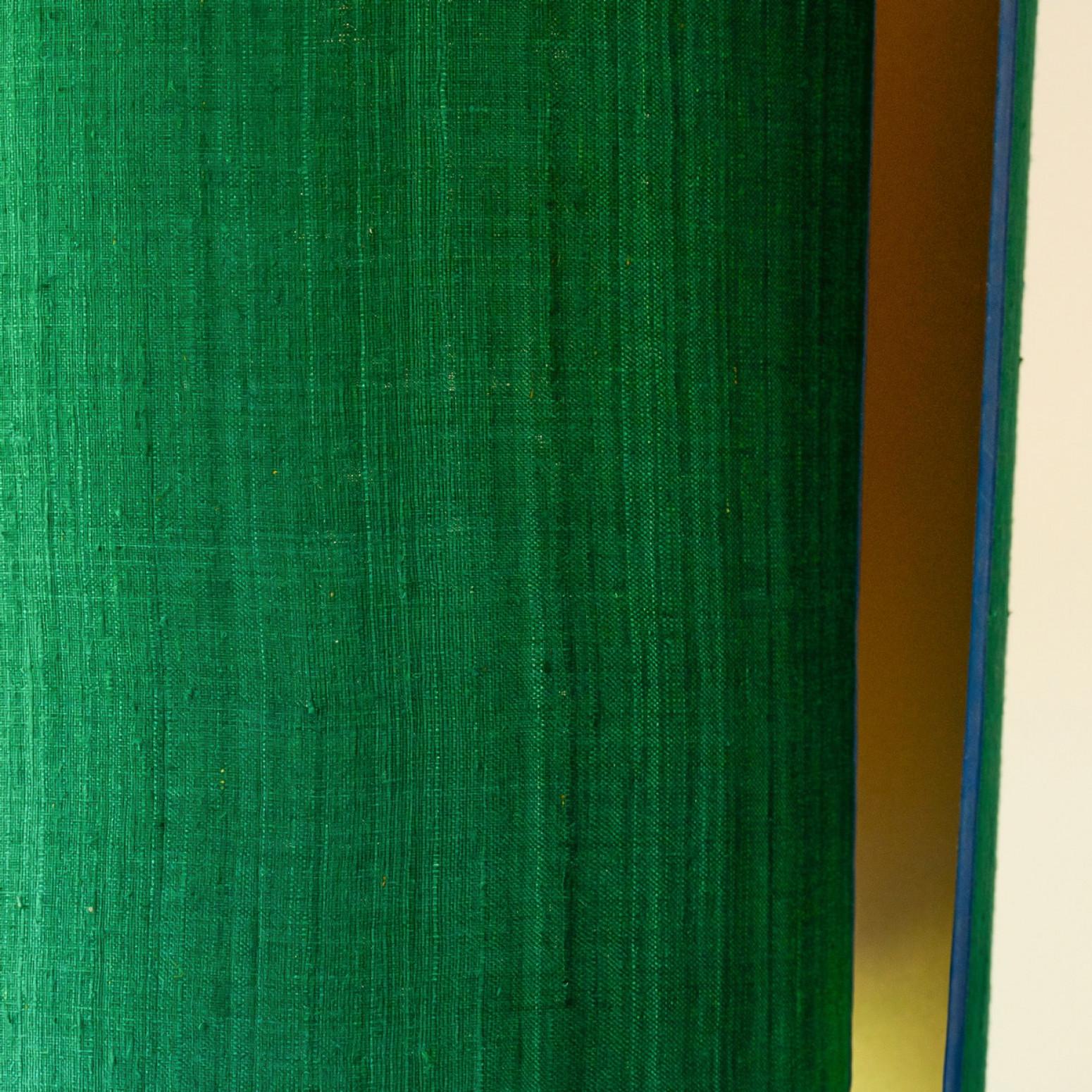 XXL Sapphire Blue Ceramic FLoor Table Lamp, Lampshade by R. Houben, 1970 In Good Condition For Sale In Rijssen, NL