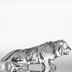 Baccarat Signiert Kristall Tiger Skulptur, Frankreich