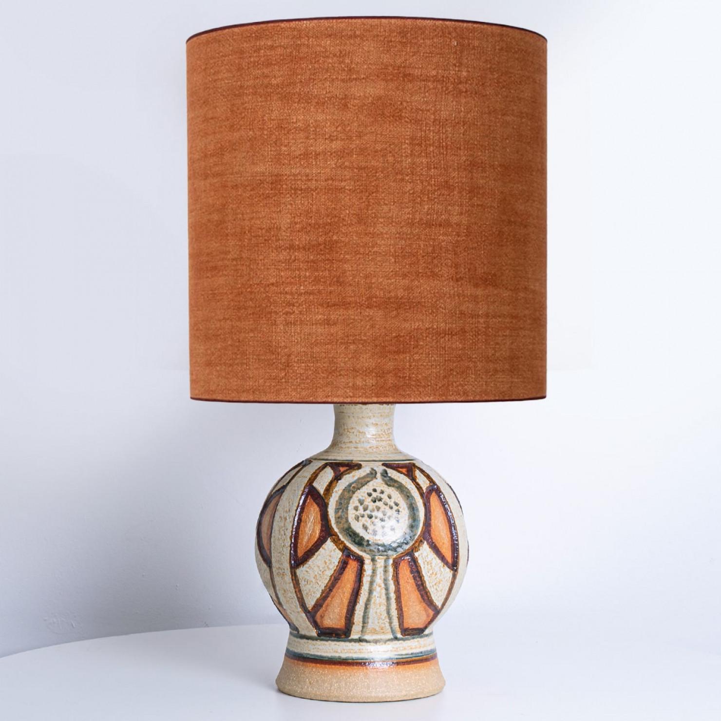 Pareja de lámparas Soholm con pantallas redondas de brique a medida René Houben, años 60 Danés en venta