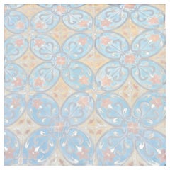 20 juegos de 4 azulejos esmaltados de estilo Art Déco en tonos rosa, azul y amarillo, de Le Glaive, 1930