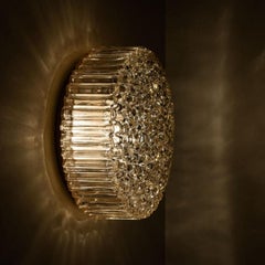 One of the Six Glass Brass Wall Lights/ Flush Mounts by Motoko Isshi for Staff