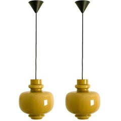 Pair of Hans-Agne Jakobsson for Staff Braun Glass Pendant Lights, 1960