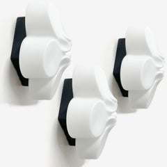 Lampade da parete in vetro ceramico bianco Daisy, Belga, 1920 circa