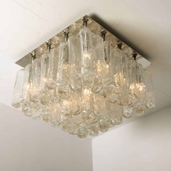 1 de los 2 apliques grandes de cristal cromado «Kalmar Granada», de los años 70