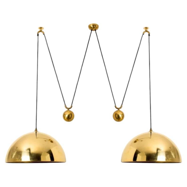 Double Pull Brass Pendant Light by Florian Schulz
